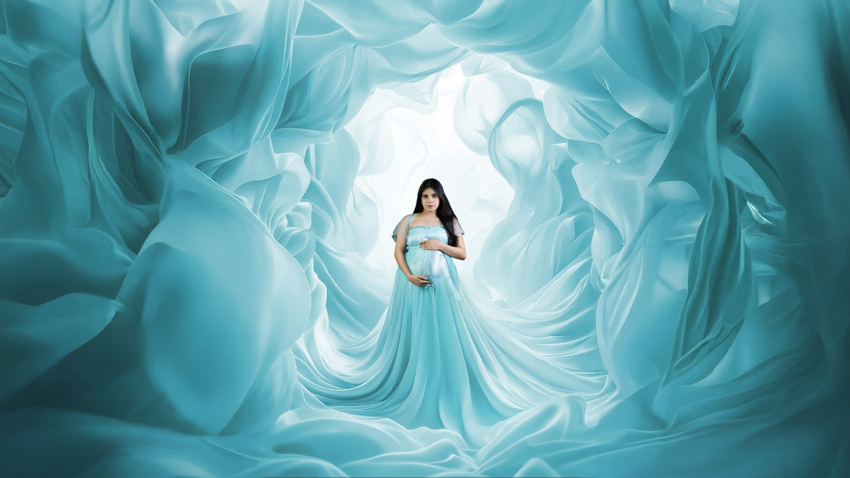 Maternity photo after editing by PhotoKrop